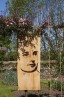 face of saint on wood