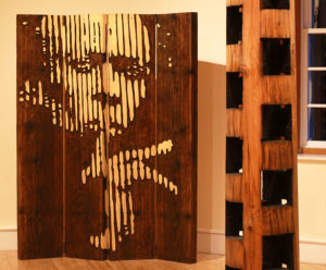 Jazz Miles Davis sculpture art screen scorched wood woodworking craft stencil art